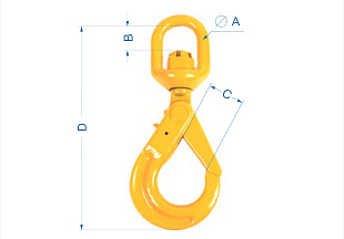 Self-locking swivel hook