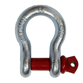 Omega-shaped rigging shackles